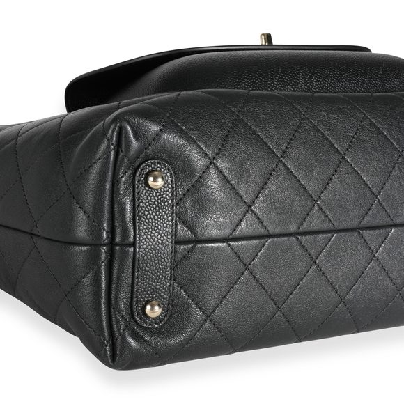 Chanel Black Quilted Calfskin & Caviar Daily Round Tote - Picture 5 of 7